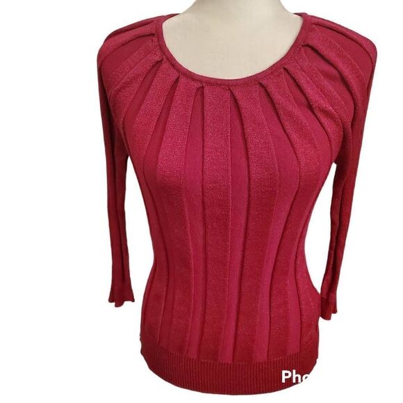 Joseph A. Sparkly Pink Stretchy Vintage Top M - Picture 2 of 11